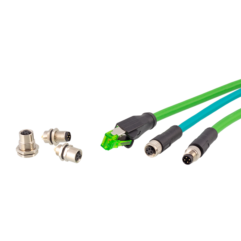 Ethernet M8 4-контактный D-код Панельное крепление гнездо Кабельный штекер к RJ45 кабелю CAT5e M8 разъем