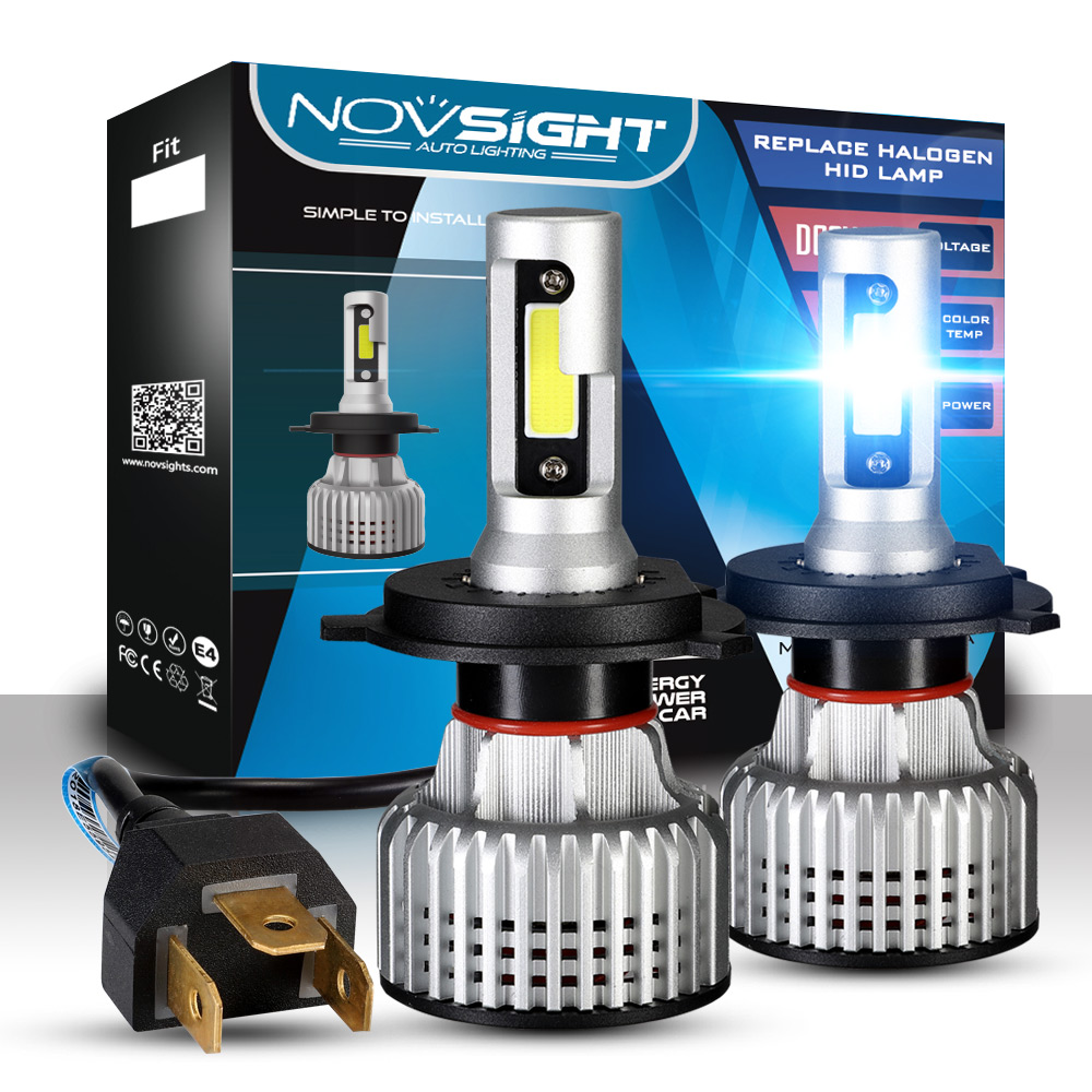 NOVSIGHT / Nighteye S2 плюс супер яркий H4 светодиодные фары лампы Авто осветительной системе COB led H11 H7 9005 9006 H13 светодиодные фары