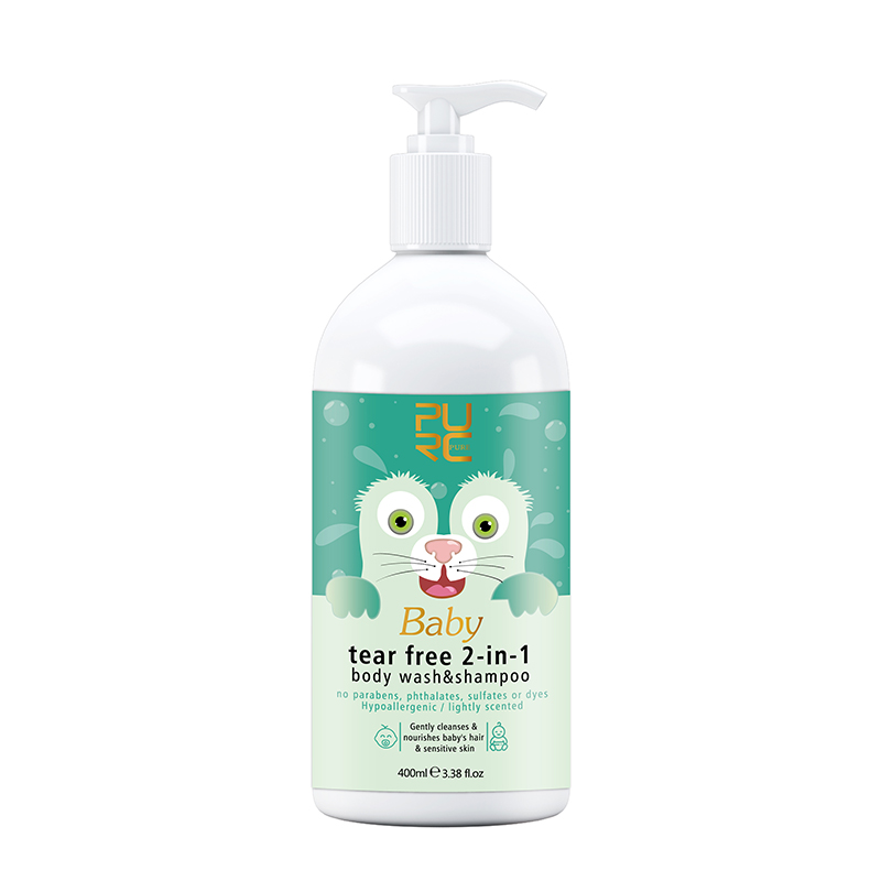 OEM 2 IN 1 Baby Wash Shampoo with Aloe Chamomile Calendula Coconut Oil to Moisturize Soothe and Soften Baby Skin Plant Based