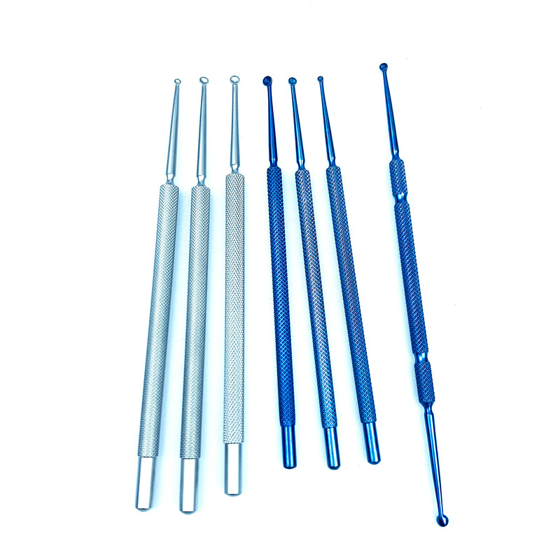 surgical eye curette Chalazion Curette Double-ended Single head Stainless steel Titanium Micro ophthalmic eye instrument