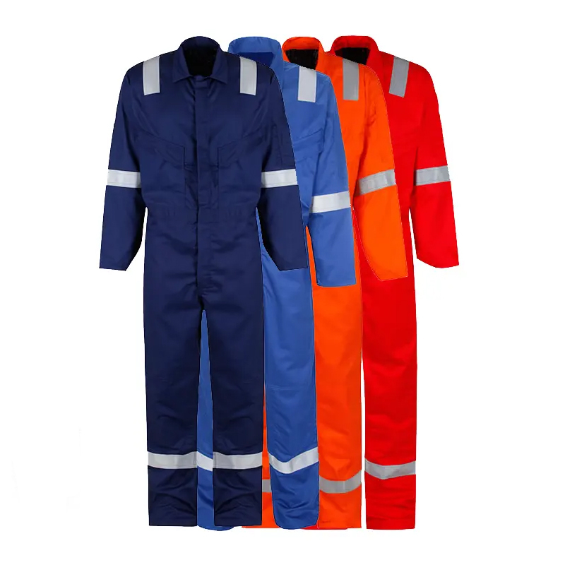 Wholesale Fireproof Overall Work Wear Working Uniform Suits FRC Cotton Hi Vis Safety Flame Fire Retardant FR Work Coveralls