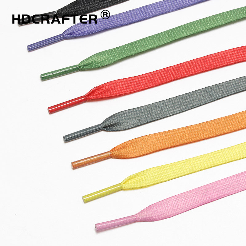 HDCRAFTER 8mm creative color polyester flat shoelace rainbow gradient shoelace