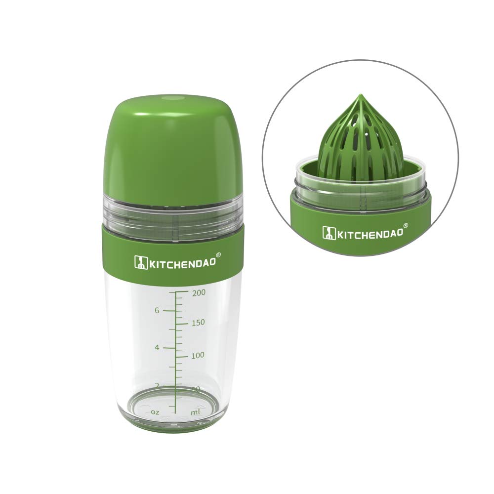 250ml 2 in 1 Dripless Pour Leak-free Soft Grip Anti-slip Feet Easy to Clean Salad Dressing Shaker Mixer with Citrus Juicer