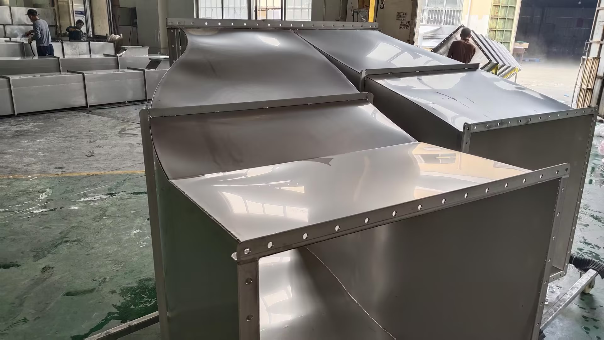 Stainless steel rectangular duct Rectangular air pipe weld air duct can be customized