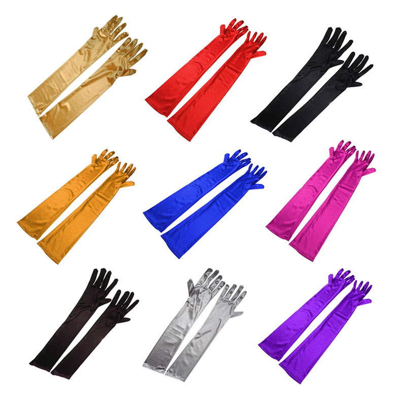 Coldker 2021 Fashion Long Gloves Wholesale clothing gloves multi-color colorful evening dress show fun lengthening