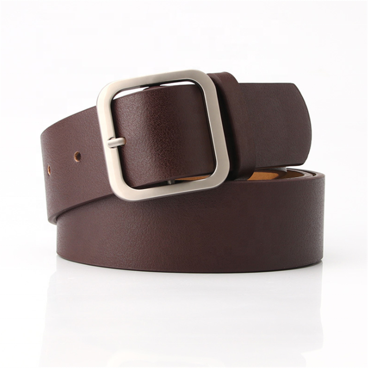 New ladies belt retro simple wild square buckle head pu leather popular belt women wholesale