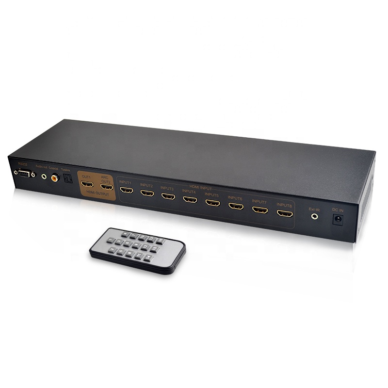 Hdmi переключатель с пультом дистанционного управления 8 в 1/2 с коаксиальный/3,5 мм аудио HDMI 1,4 eKL-812H