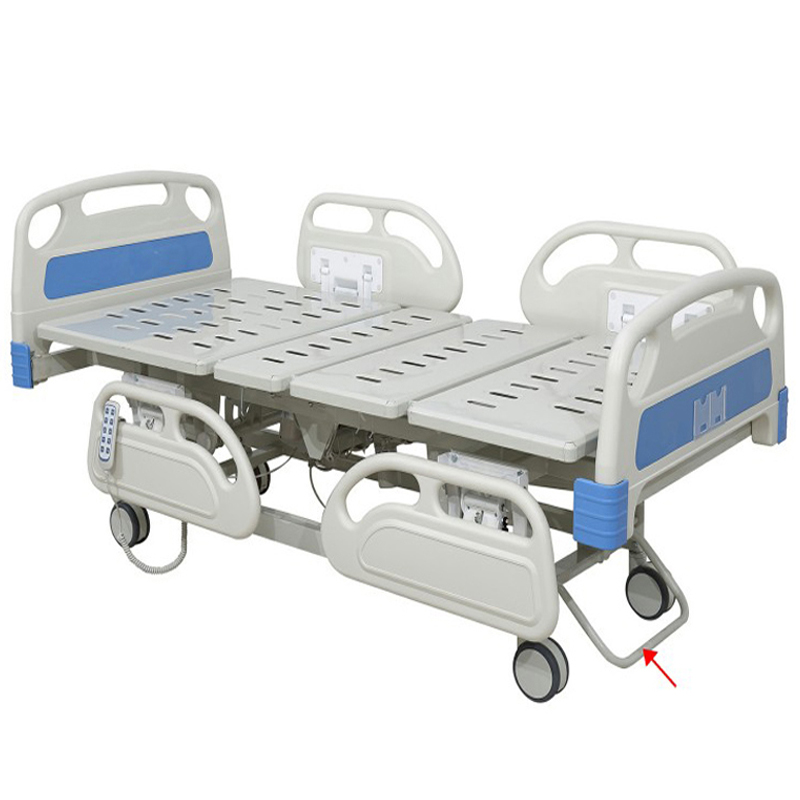 BT-AE011 ISO/CE 5 функции электрического больничной койке с большими поручнями, интенсивной терапии ICU кровать АБС-пластик рельсы колеса матрацев в пакетах