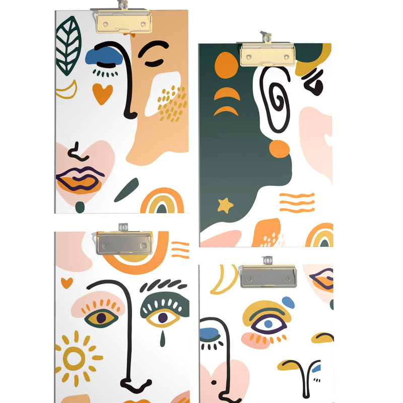 Cute school stationery custom sublimation print clipboard a5 leather clip board for kids