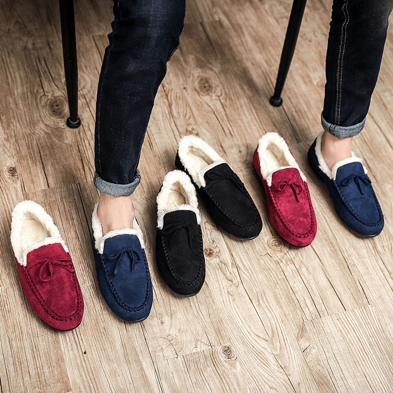 Suede men's Driver shoes for warm and comfortable winter