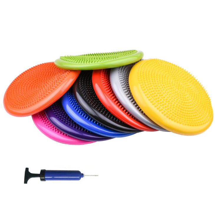 Pvc fitness balance pad yoga balance ball trainer plate Inflated massage mat