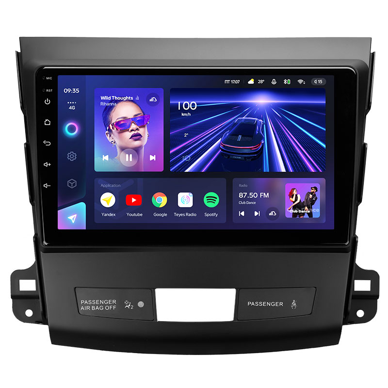 Автомагнитола TEYES CC3 для Mitsubishi Outlander 2 CW0W 2005-2011, мультимедийный видеоплеер, навигация, стерео, 2 din, dvd
