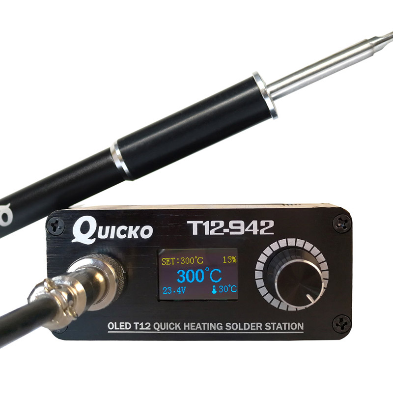 T12-942 мини OLED цифровая паяльная станция T12-M8 металлическая алюминиевая ручка с железными наконечниками без источника питания