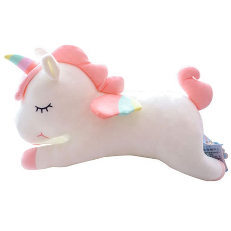 2021 Hot Sales Rainbow Soft Unicorn Doll New Design Baby Kids Toy Lying Unicorn Pillow