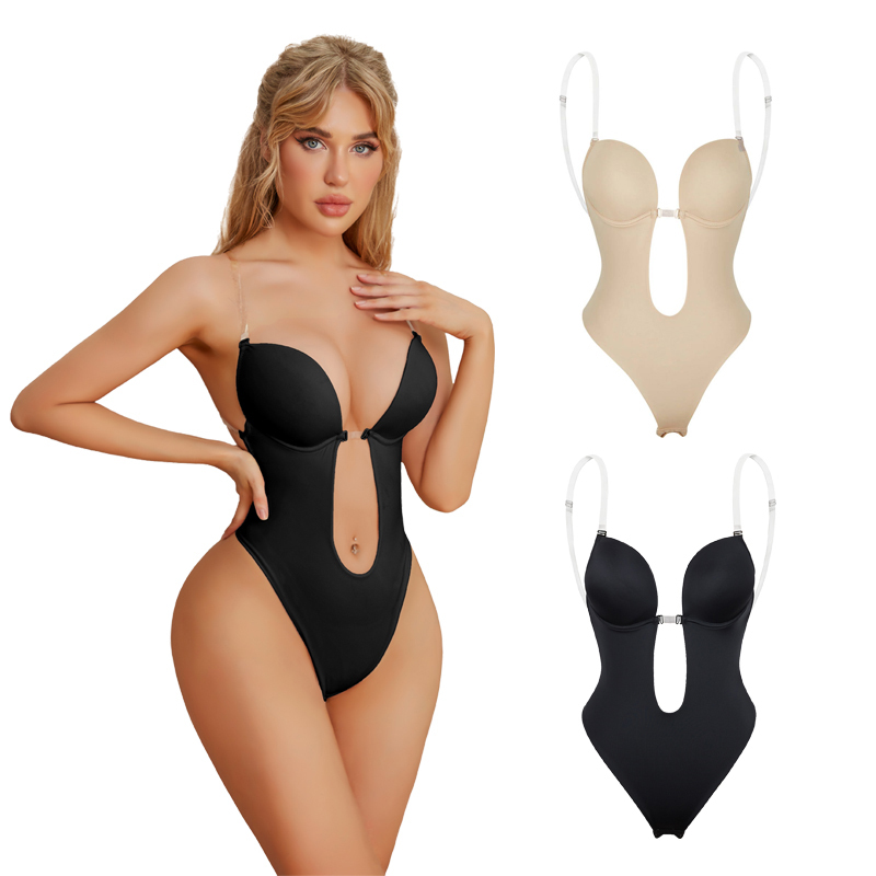 Plus Size Women Sexy Fajas Colombian Invisible Strap Bra Body Shaper Seamless Waist Trainer Thong Butt-lift Bodysuit