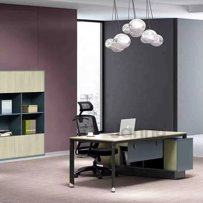 Custom Home Office Desks Working Tables Minimalist Style Modern L-Shaped Executive Office Table