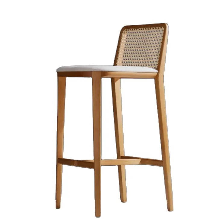 Wholesale High Quality Wood Bar Chair Rattan Chairs Stool Bar Chairs for sale