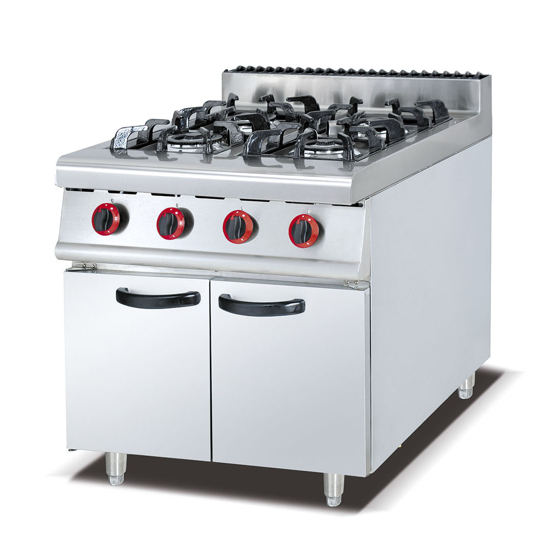 GH-987 (800*900*930 мм) Новый нержавеющая сталь 4 горелки газовая плита со шкафом