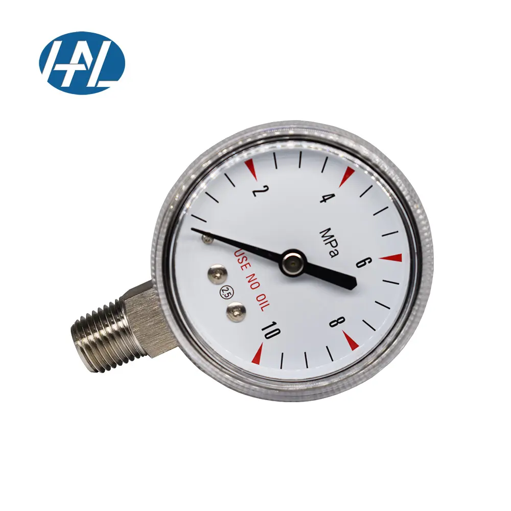 Non standard customized haoliu 1/4 threaded stainless steel precision pressure gauge radial manufacturer direct sales