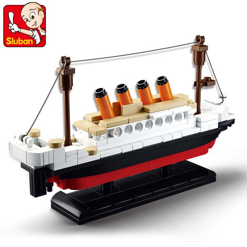 Sluban Titanic RMS Ship Boat Model Building Blocks Sets City DIY Steamboat Friends Bricks Educational Toys Christmas Gift 194PCS