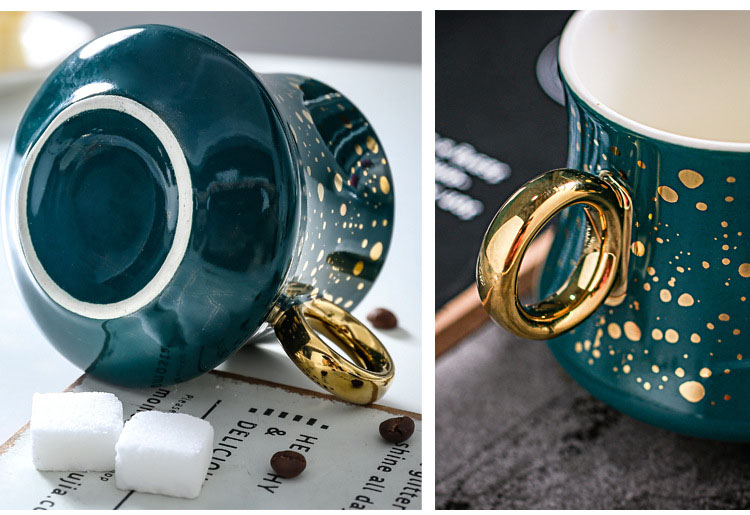 China Supplier British Luxury Porcelain Floral Tea Cups Ceramic Mugs Golden Handle Coffee Cup And Saucer Set