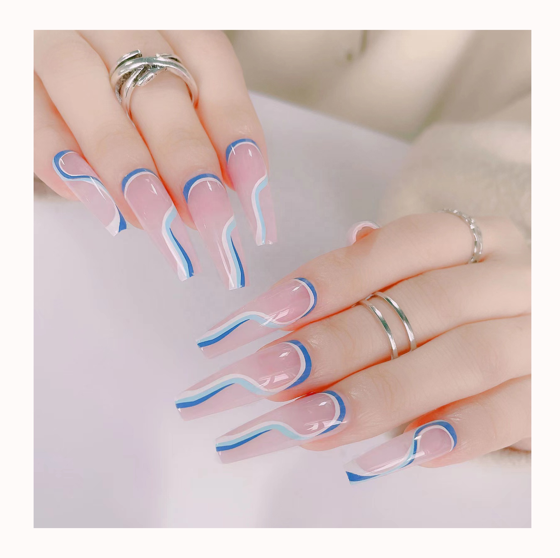 24 шт. гроб сверхдлинные FakeNails балерина пресс на гвозди смешанные цвета акриловый пресс на Набор ногтей