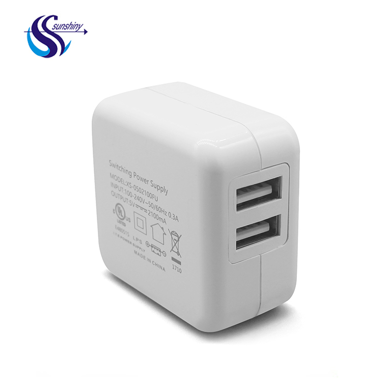 Portable 5v mobile phone home charger 2 in 1 usb wall charger 2 port for couples friends