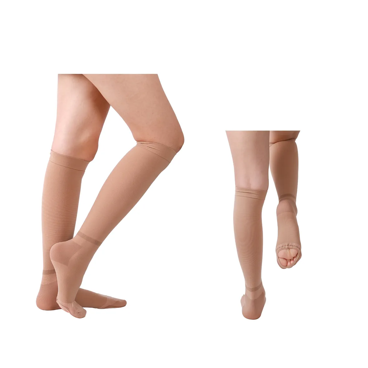 Merz Graduated 15-21mmHg Compression Anti-embolism Knee High Thrombotic Socks For Pregnant Nursing With Invisible Inspect View