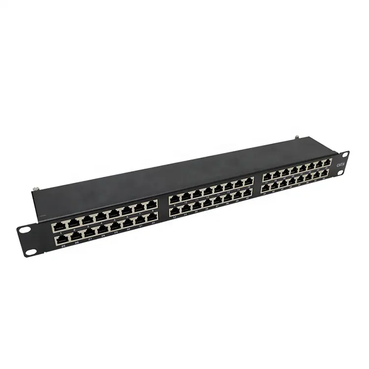 Chinese Manufacturer Supply CAT6 STP  Network Patch Panel 19''1U 48 Ports STP Patch Panel