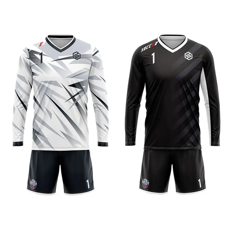 New Design Quick Dry Sublimation Man Goalkeeper Jersey Printed Logo Soccer Jersey Long Sleeve