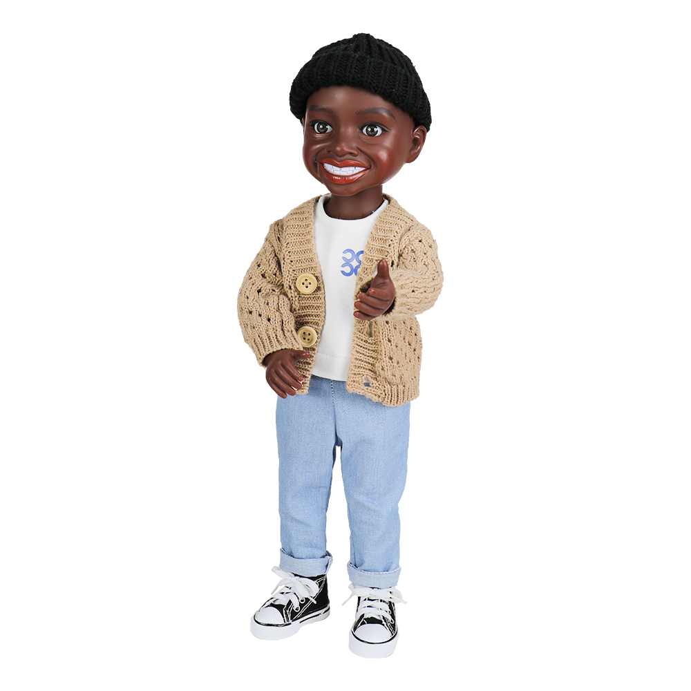 Black vinyl African American black doll 18inches bjd doll for children