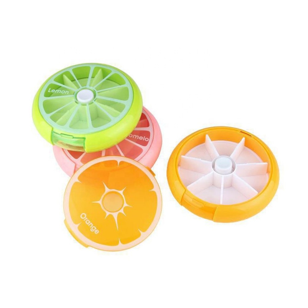 Custom Food Grade Rotation Type Portable Medicine Plastic 7 Days Weekly Pill box