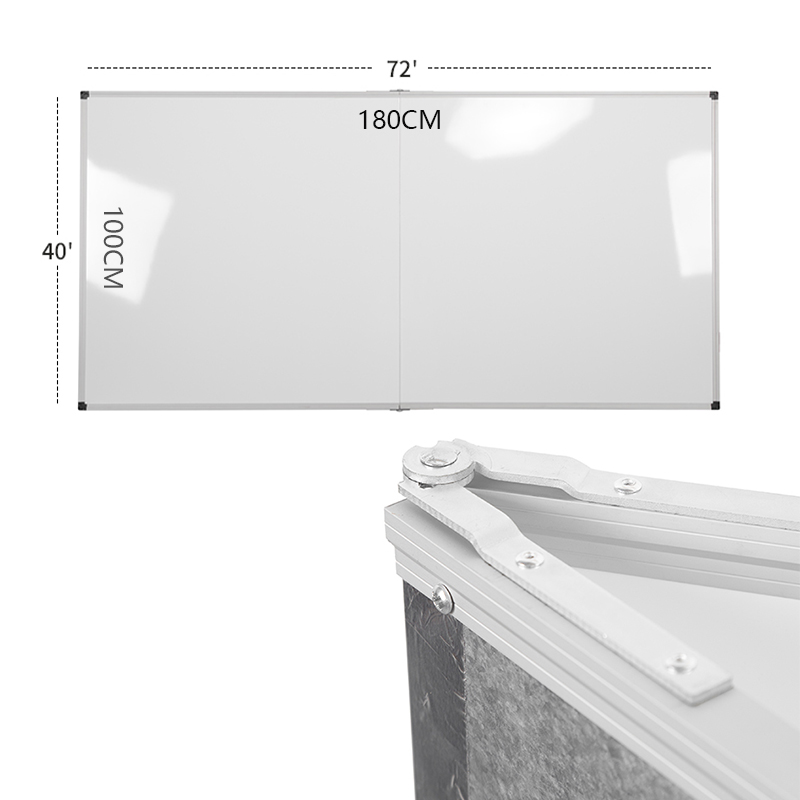 OEM Factory Wholesale Foldable Large Size Wall-Mounted Aluminum Frame Whiteboard 40x72 Inches Two Folding Magnetic Whiteboard