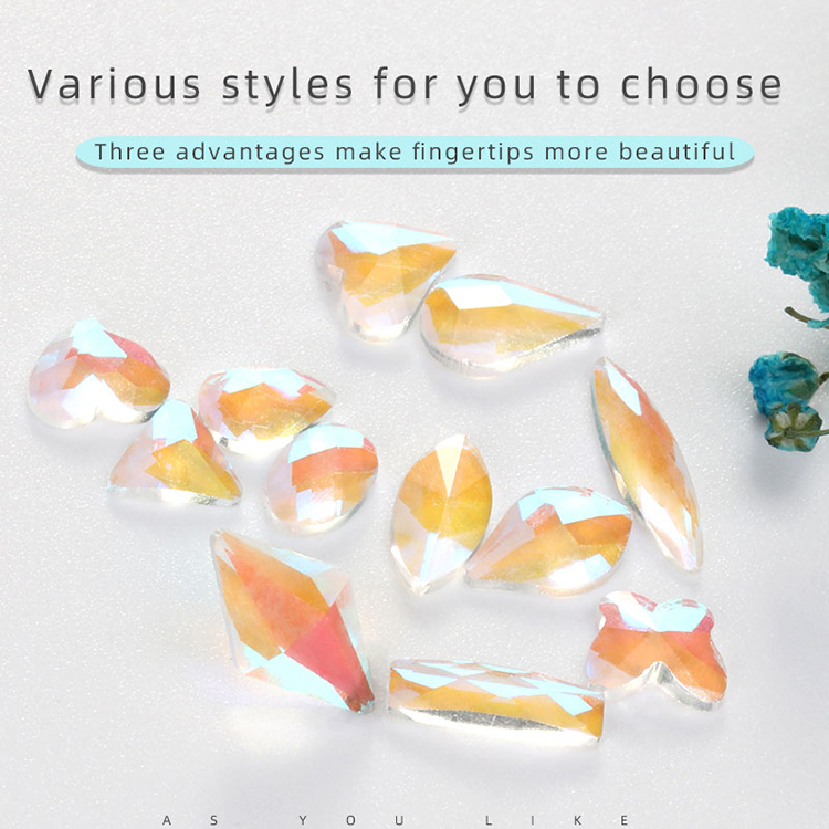 Transparent fluorescent flat back fancy nail art stones Flat Back Fancy Stones For Bags Garment Accessories