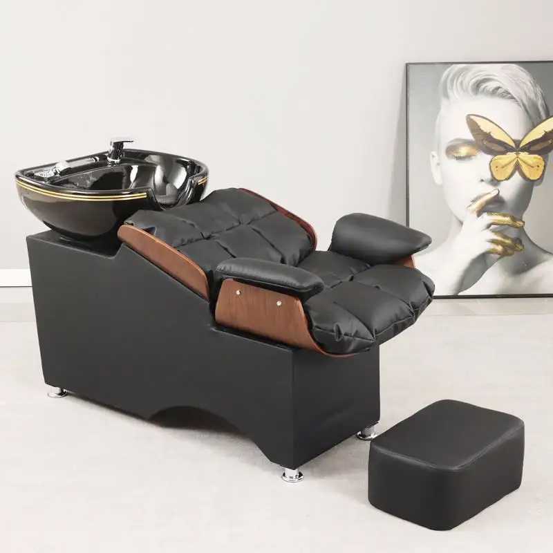 salon hair equipment Electric massage shampoo bed backwash unit salon furniture shampoo chair with hair washing basin