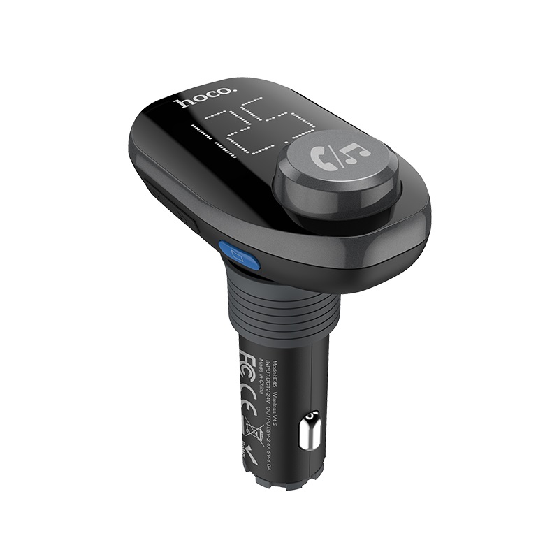 Многофункциональное автомобильное зарядное устройство HOCO E45 Happy route с двумя USB-выходами и беспроводным FM-передатчиком