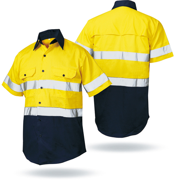 Распродажа, рабочая рубашка из 100% хлопка с саржевым переплетением hi vis