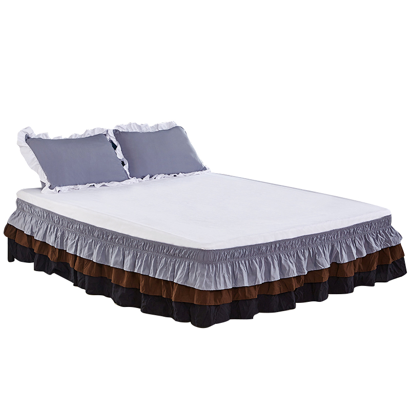 New Type Top Sale Popular Product Bed Skirt Home Plain Colour Bed Skirts Set