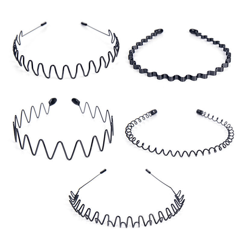 Manufacture Men's hair bands sports hairpins invisible hairbands women's face wavy headband hair metal accessory