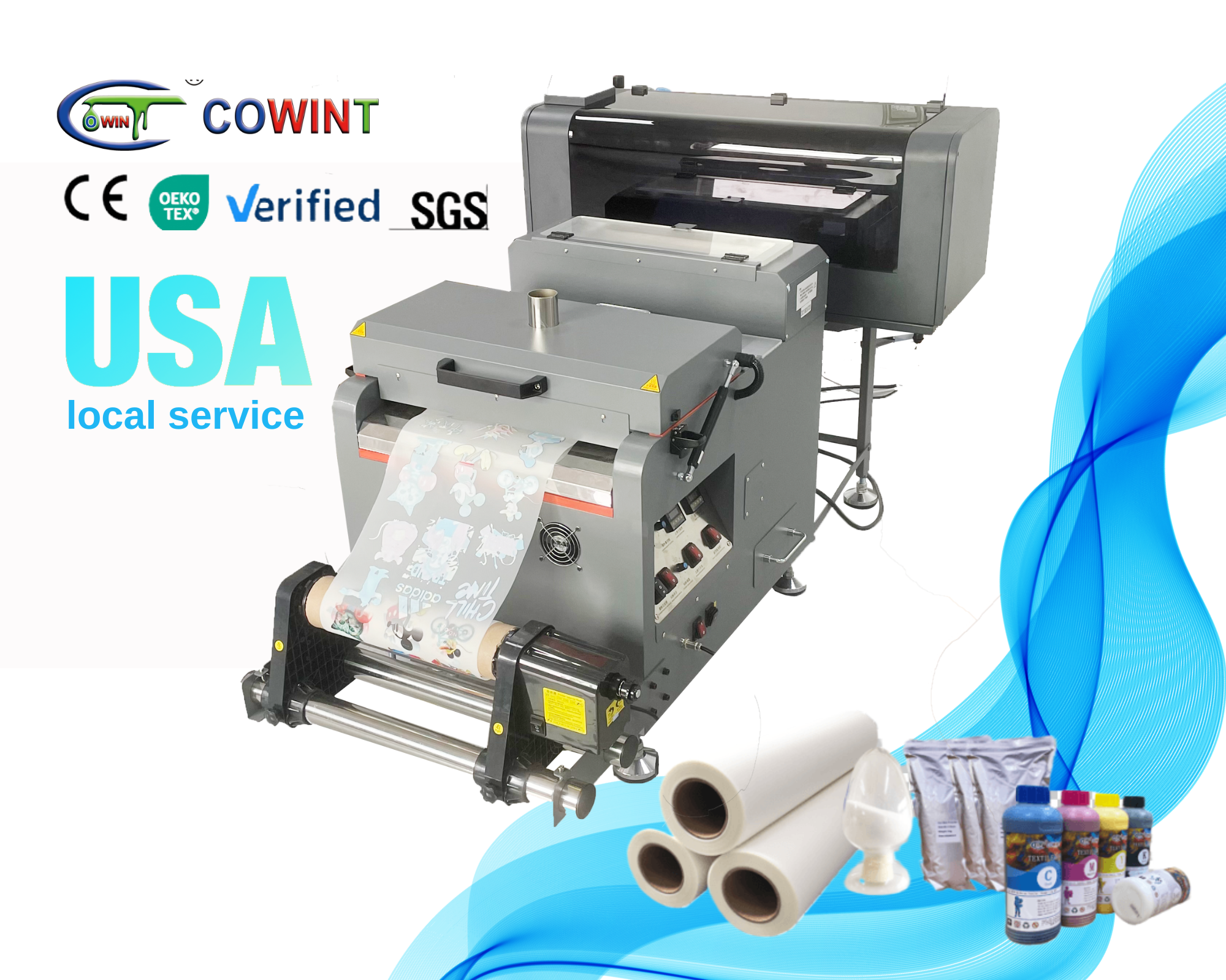 Cowint A3 XP600 Dual Head DTF Printer 30 cm clothes Digital a3 printer Multifunctional Transfers Printing machine dtf printer
