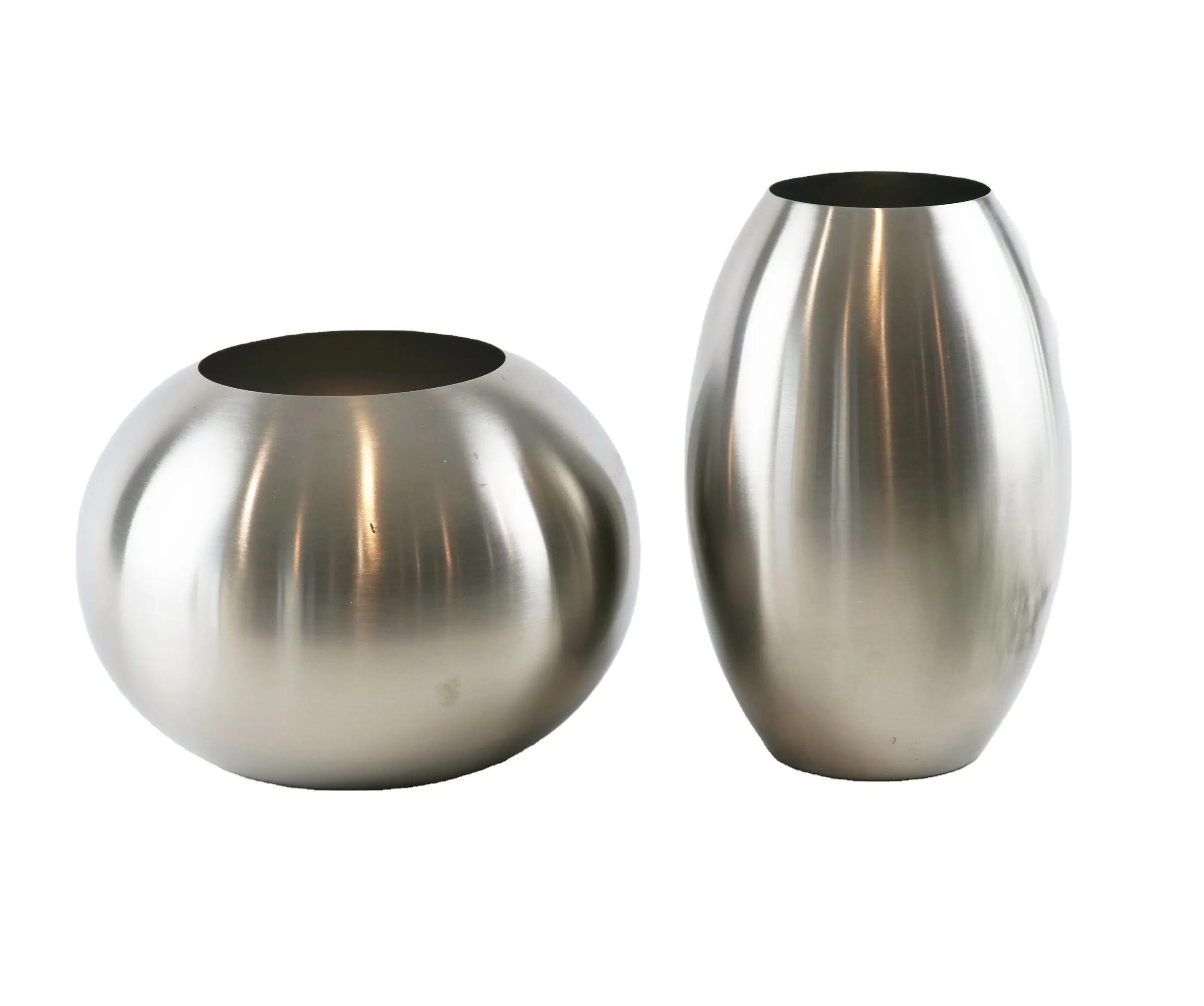 Home decor indoor planter pot stainless steel silver flower metal vase