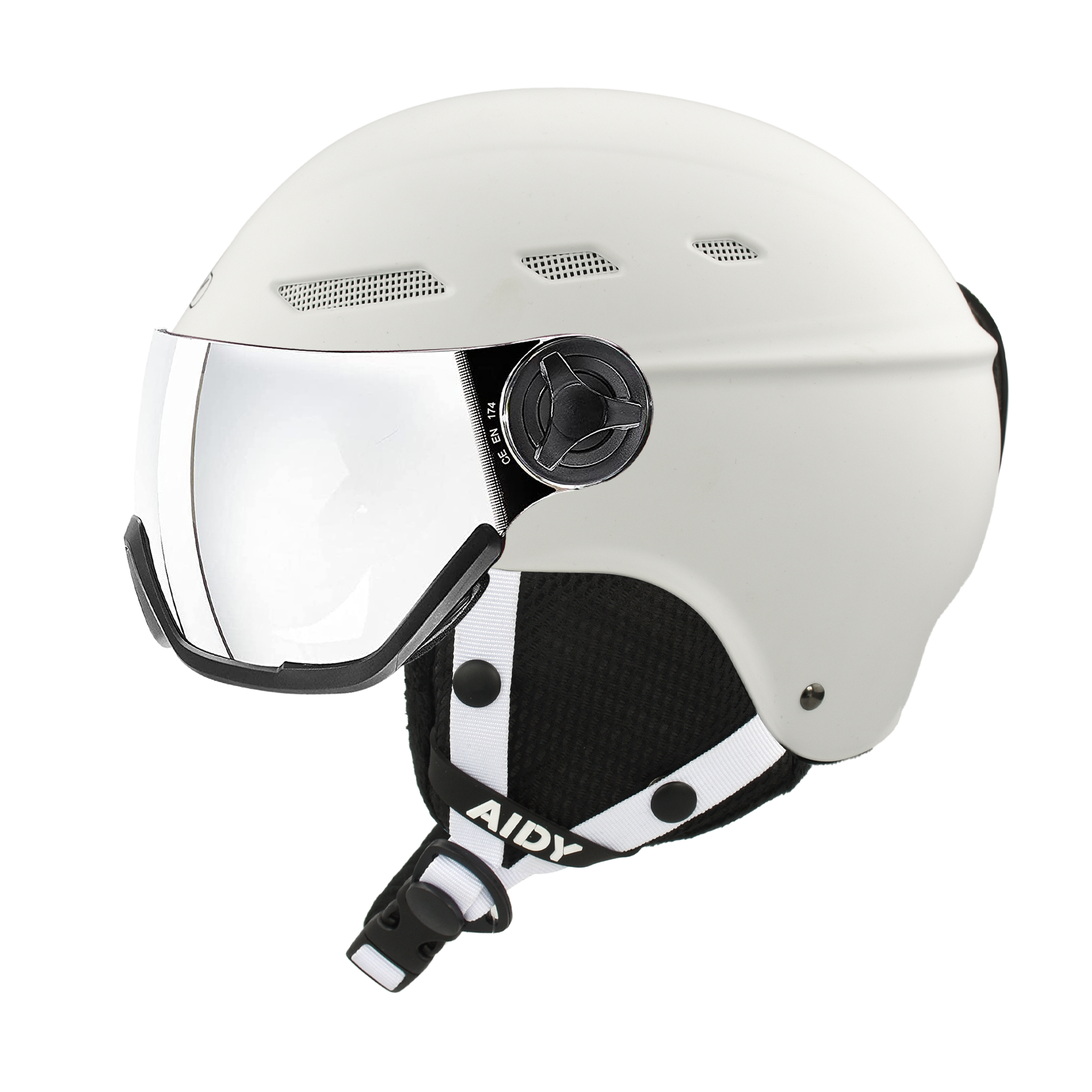 AIDY Factory ABS high-dense EPS Out-mold Ski Snowboard Helmets Custom Winter Sports Adjustable Snowing Helmet with Goggle visor