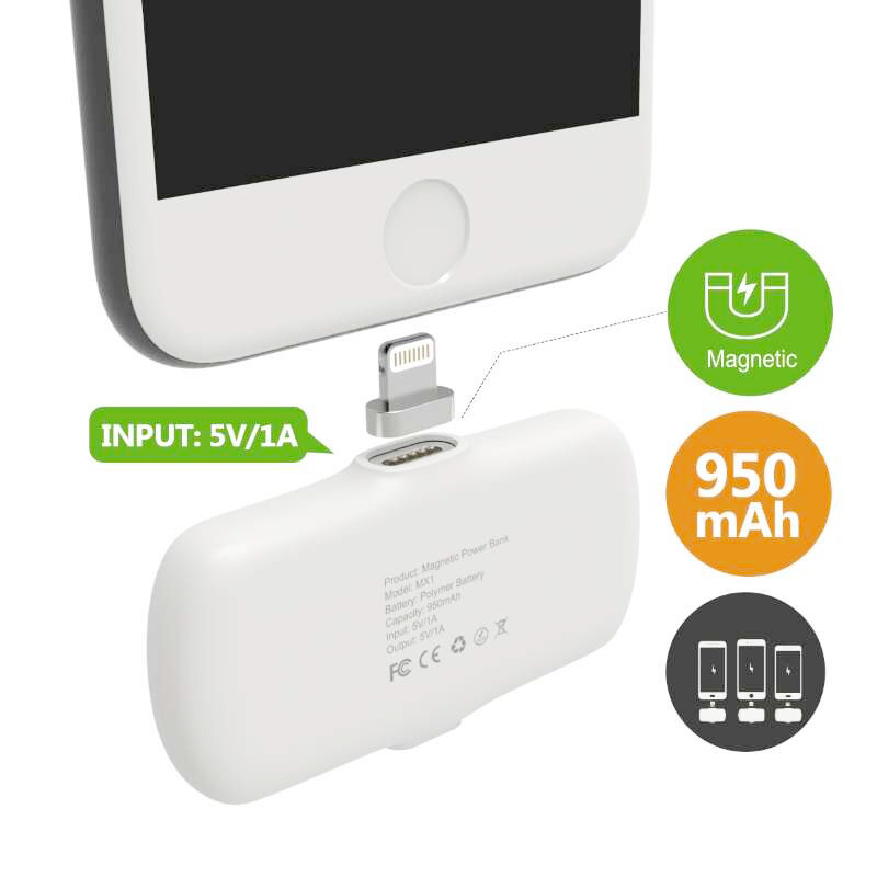 Portable Rechargeable KC Magnetic Finger Charger 5000mah Emergency Power Bank Charging Station With 3 Mini Charger