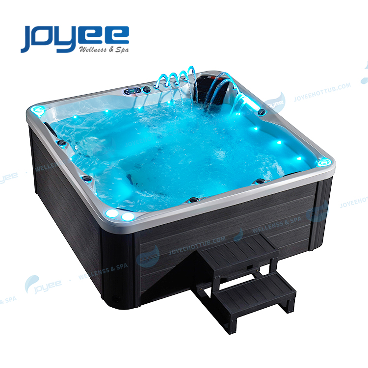 JOYEE Spa Tubs Manufacturer Family Garden Deluxe Big Whirlpool Bathtub 5 Person Balboa Outdoor Hot Tub with Waterfall