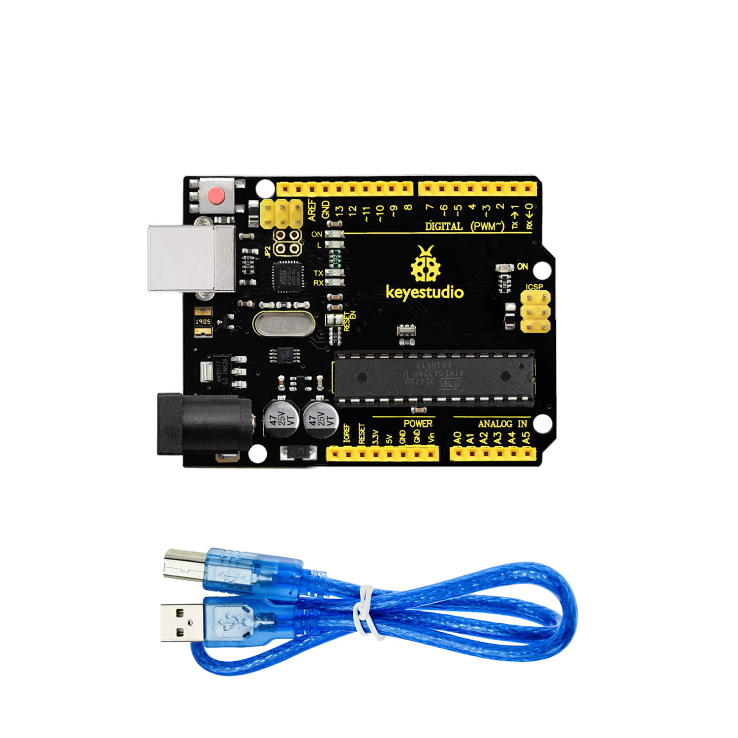 Плата KEYESTUDIO ATmega328P UNO R3, плата OEM/ ODM для Arduino UNO R3