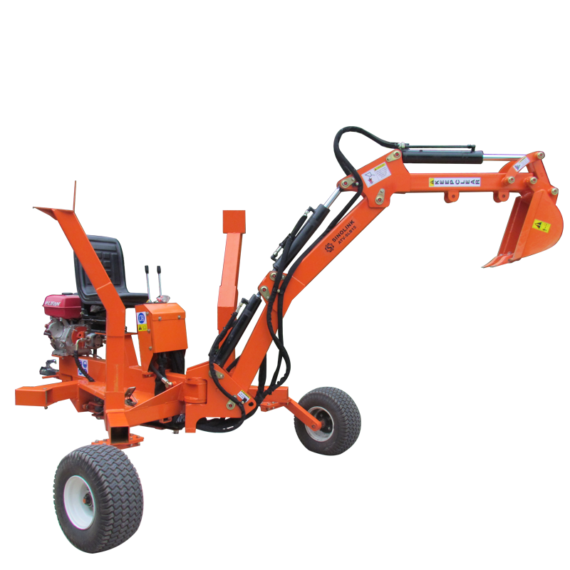 Sinolink Mini Gasoline Excavator Towable Backhoe With Self Powered
