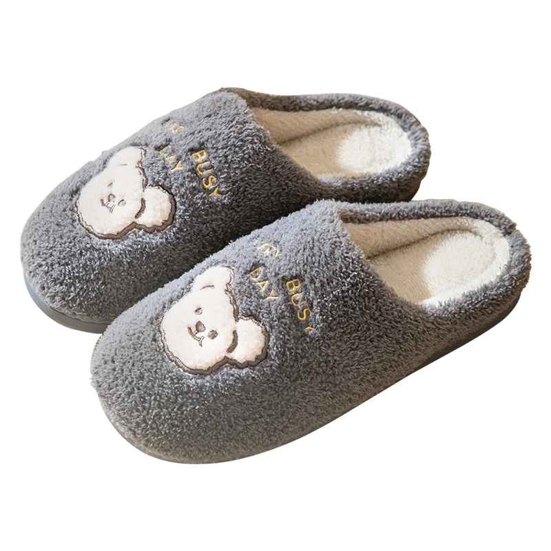 2021 latest new home fancy winter warm mens soft fluffy furry cute cartoon koala slides slippers