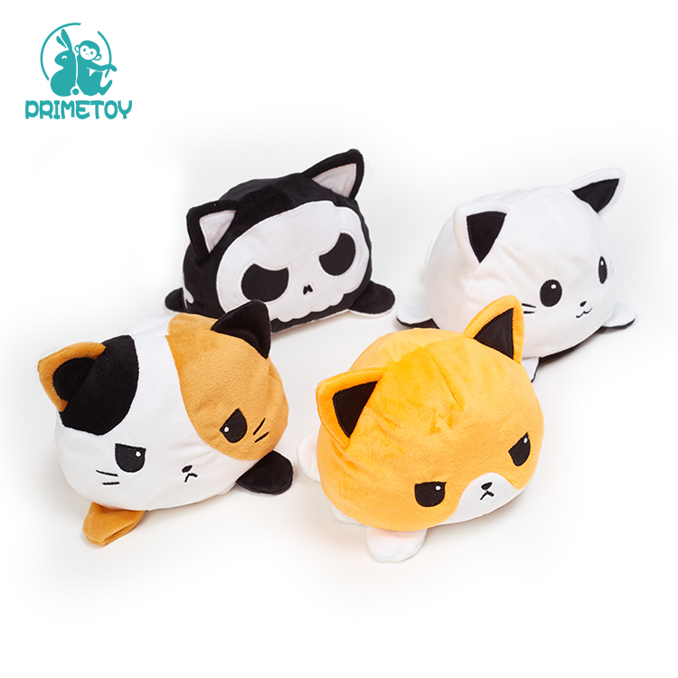Double-sided flip stuffed animals toys reversible cats plush soft toys