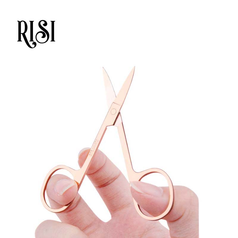 Фирменная марка RISI, маленькие модные розовые, золотые, Черные ножницы для ресниц, острые для наращивания ресниц