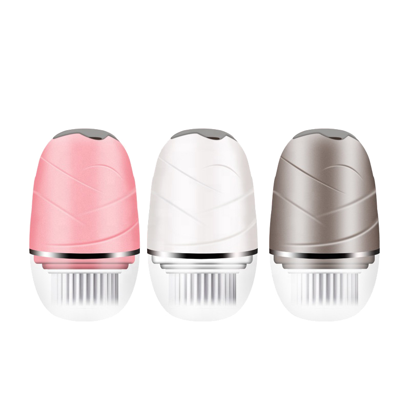 Dropshipping Portable 3 in 1 USB electric spin exfoliating facial cleansing brush Face Cleanser Sonic Face Cleaning Brush